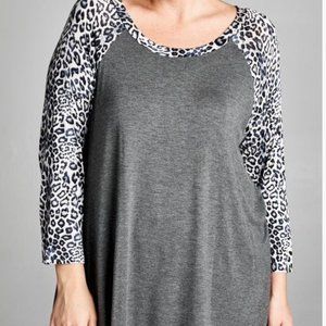 Animal Print Tunic Top - PLUS